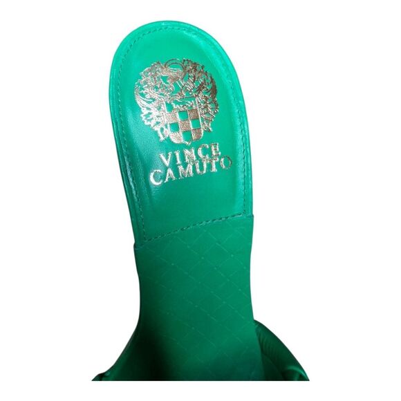 VINCE CAMUTO Brelaine Green Leather Sandal Heels - Size 9 1/2 - Picture 7 of 9